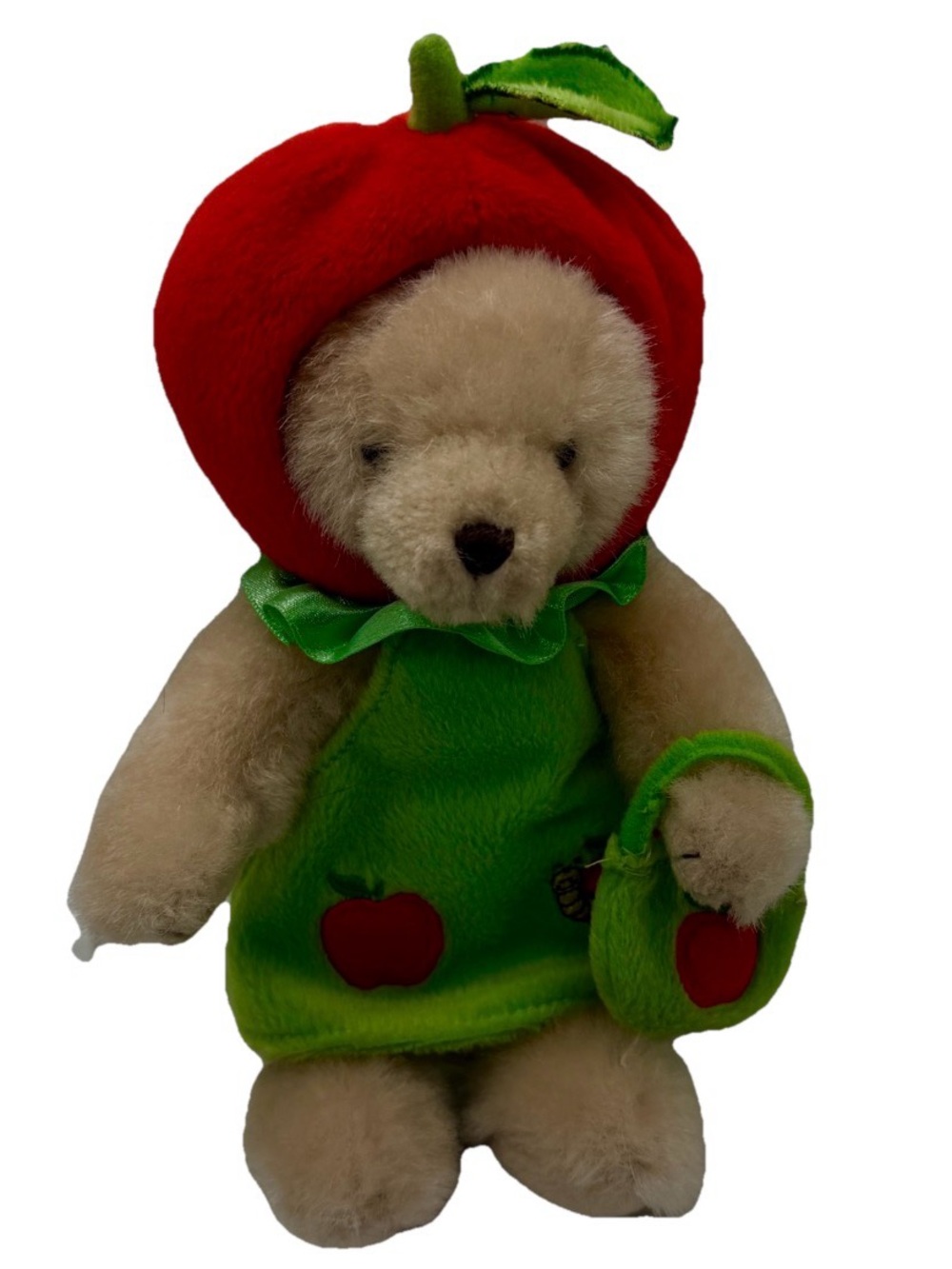 Teddy Bear Green Apple Costume Hugfun Plush 8” Stuffed Animal Pellets No Scent